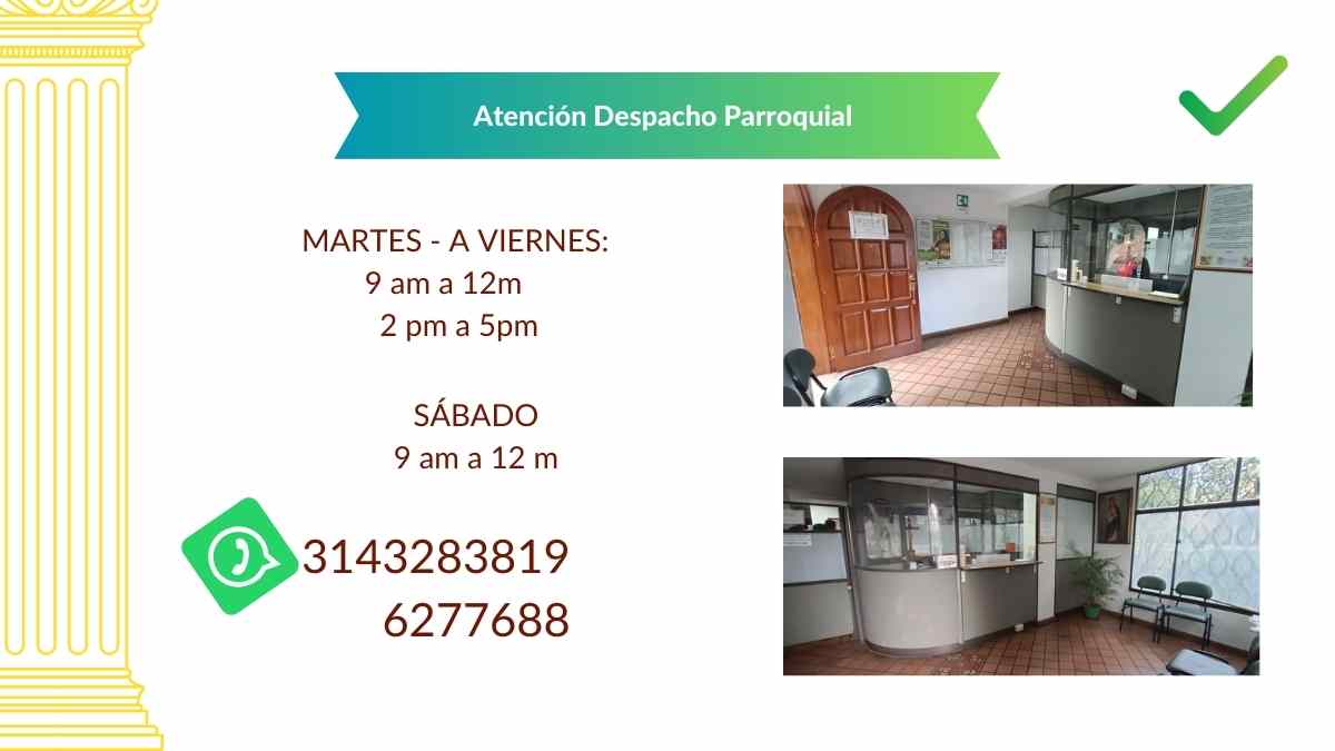 HORARIO DESPACHO PARROQUIAL